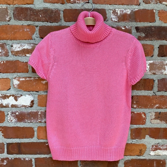Ralph Lauren Black Label Pink Sleeveless Turtleneck Sweater Size Large‎ - Picture 1 of 4
